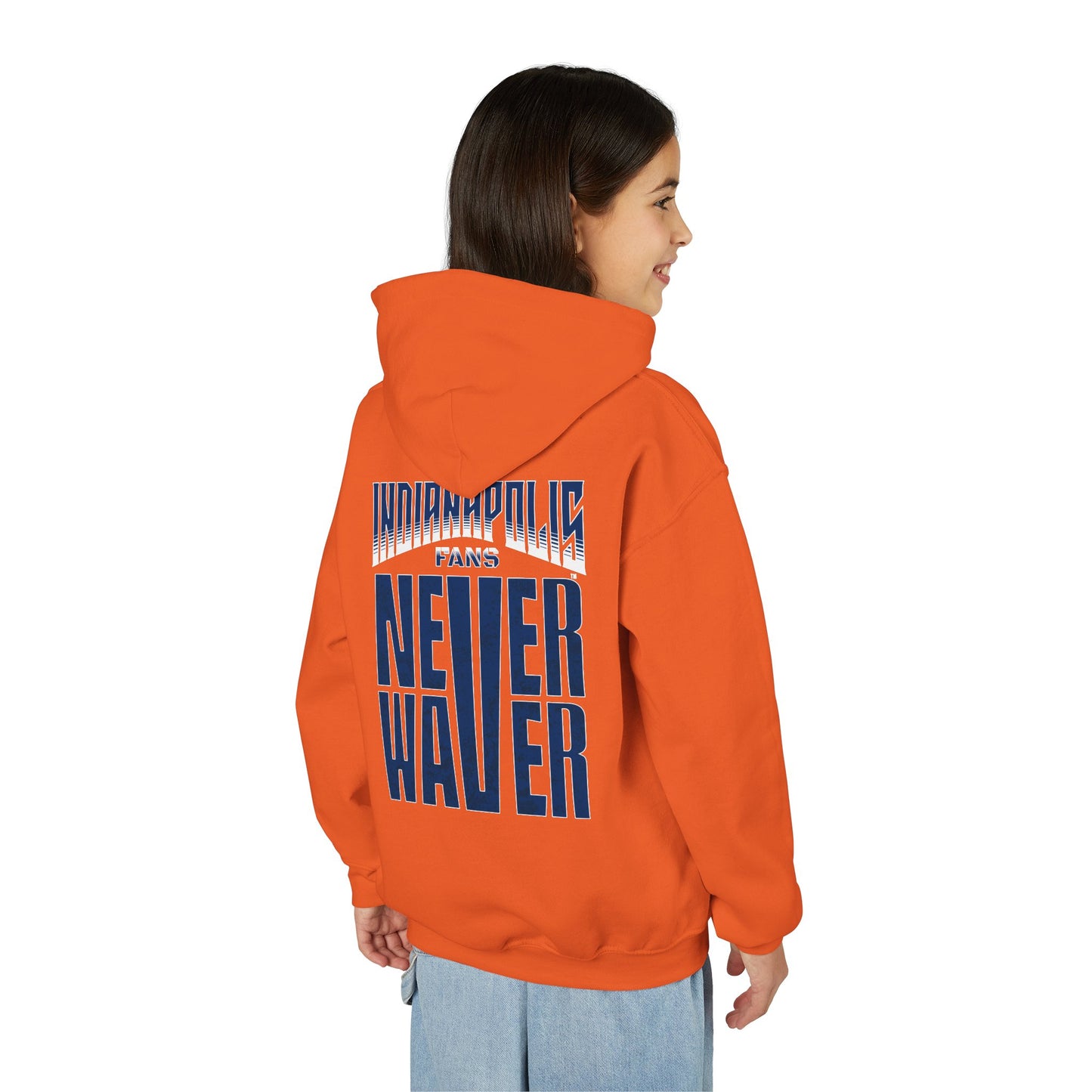 Indianapolis Fans Never Waver Youth Heavy Blend Hooded Sweatshirt