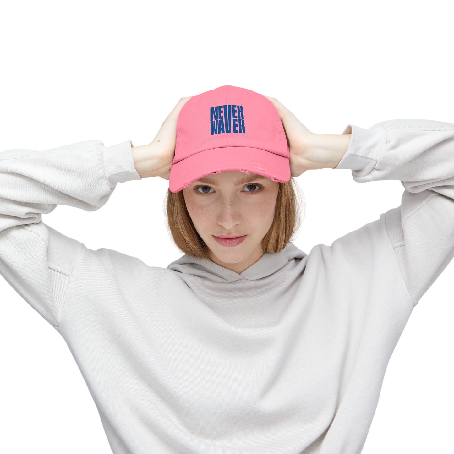 NEVER WAVER Motivational Hat