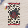 Never Waver Be Be Red White & A Little Bougie Boho Beach Towel with Floral and Animal Print Design