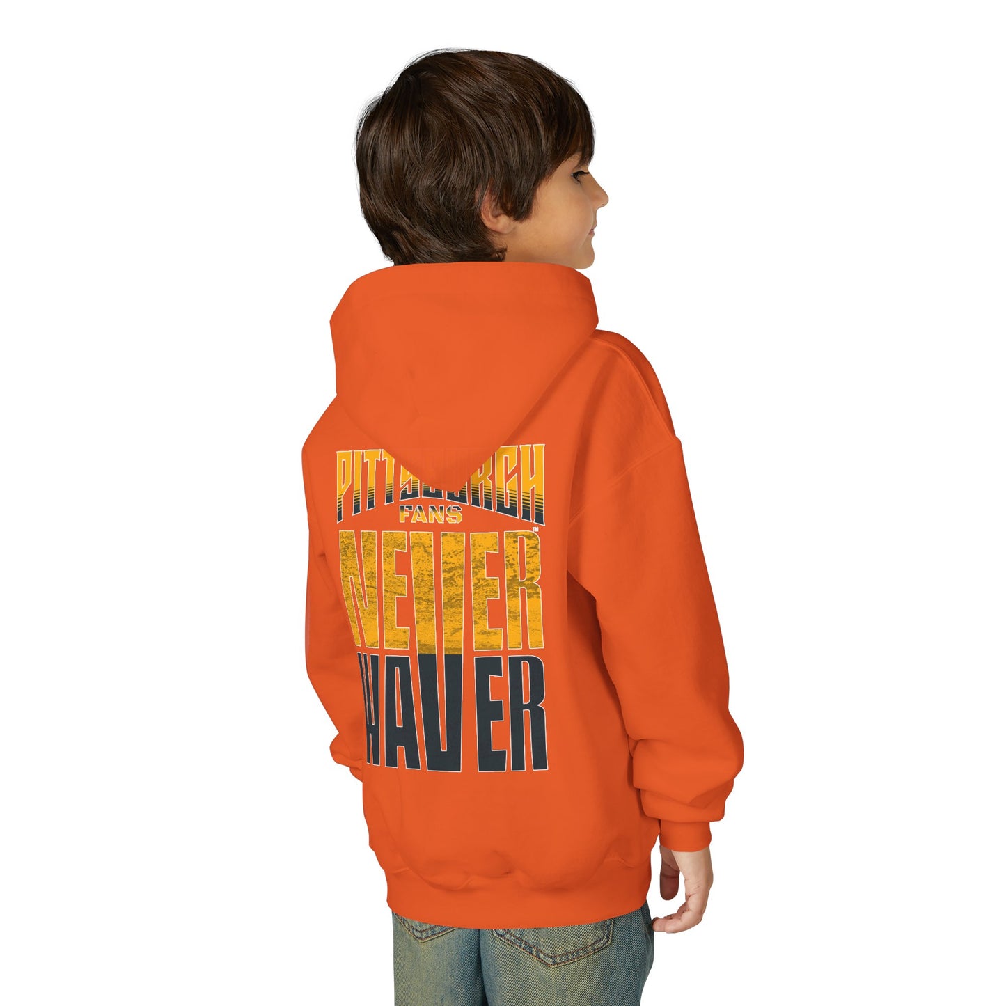 Pittsburgh Fans Never Waver Youth Heavy Blend Hooded Sweatshirt