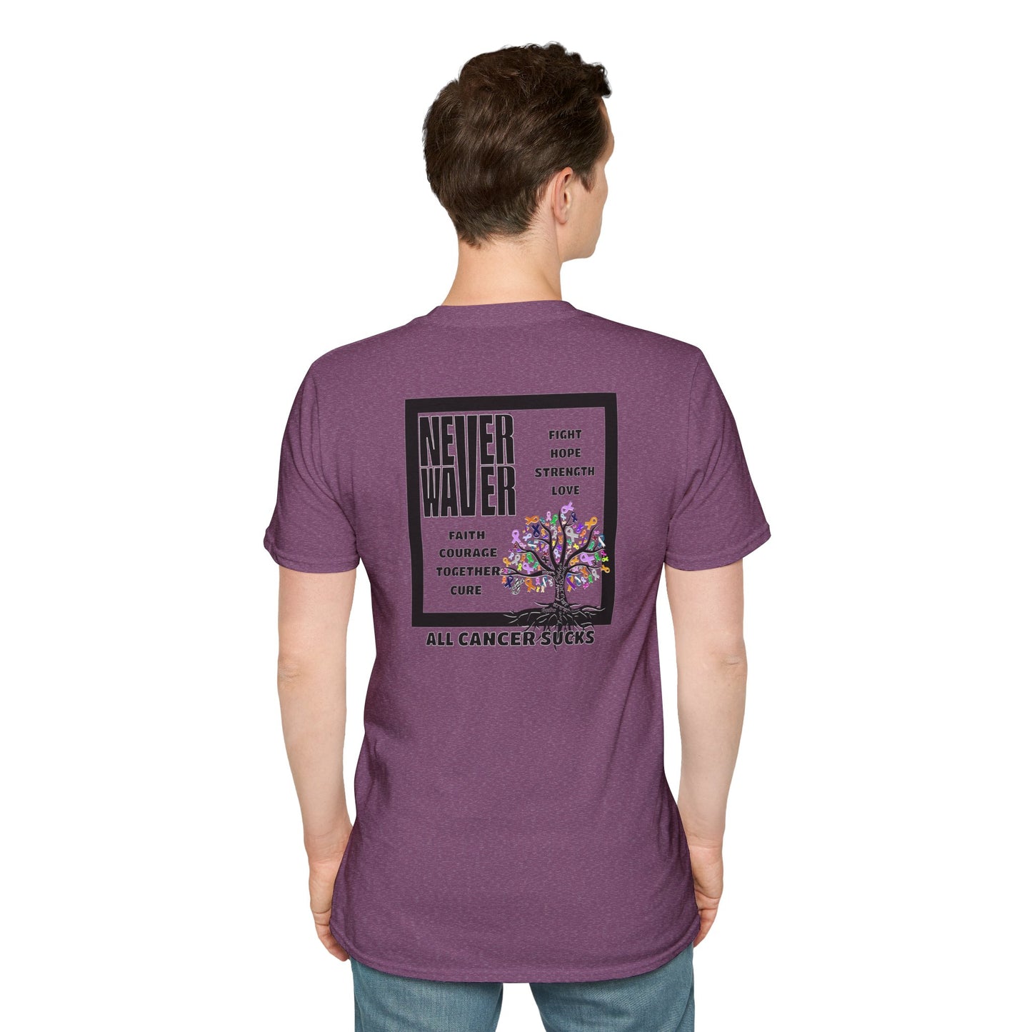 Cancer Awareness Tree Unisex T-Shirt Never Waver Tree of Cancer Ribbons ALL CANCERS SUCK!