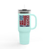 Never Waver Stylized Flag Design  Insulated Travel Mug, 40oz