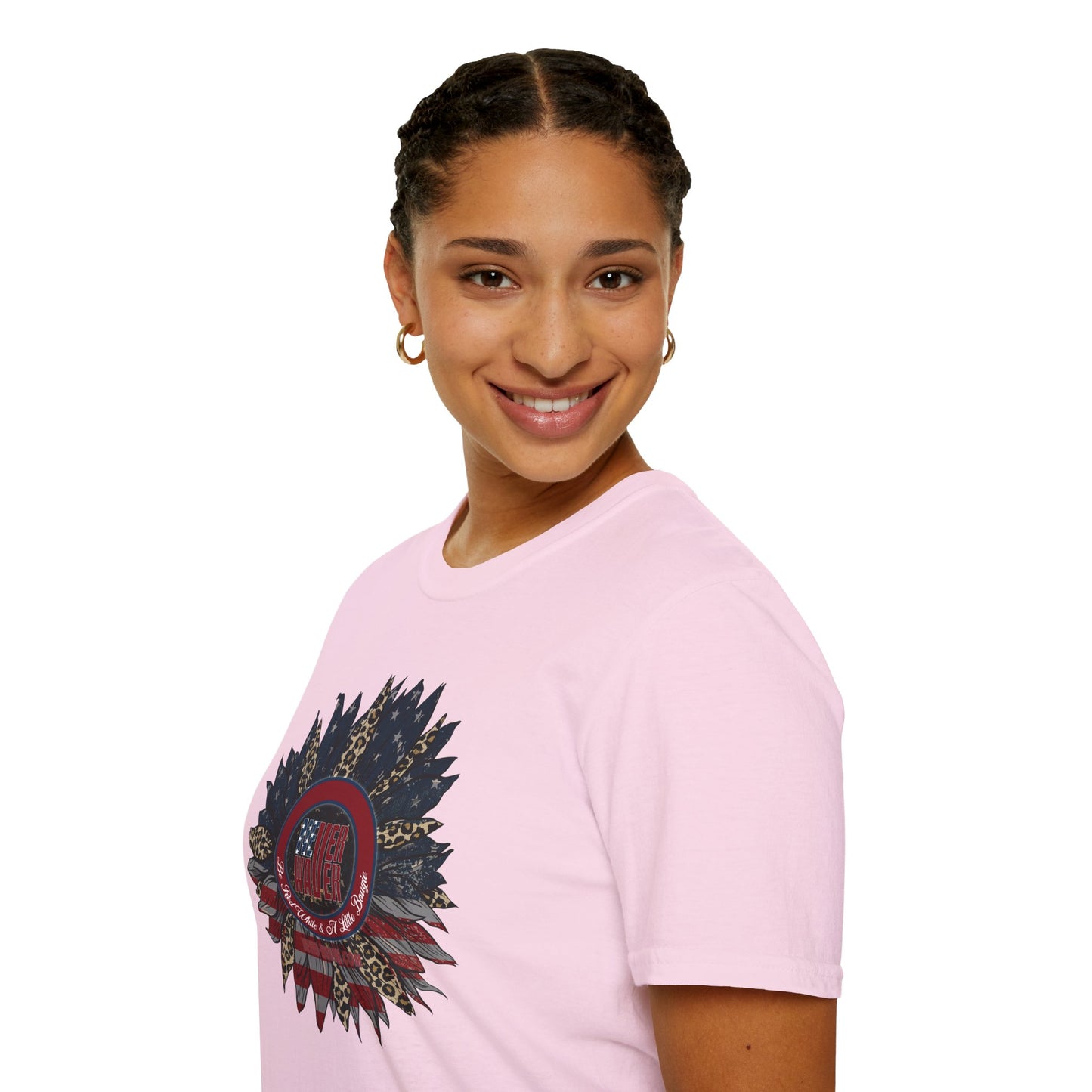 Never Waver Be Red White & a Little Bougie Unisex Softstyle T-Shirt