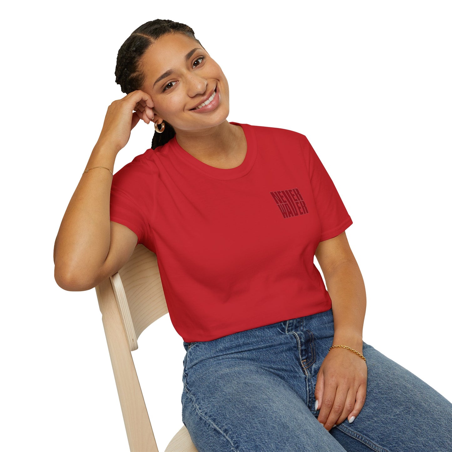 Never Waver Just A Mom Trying Not to Raise A&&holes Unisex Softstyle T-Shirt