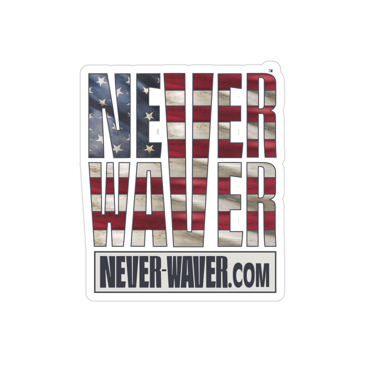 Never Waver Transparent Outdoor Stickers, Die-Cut, 1pc