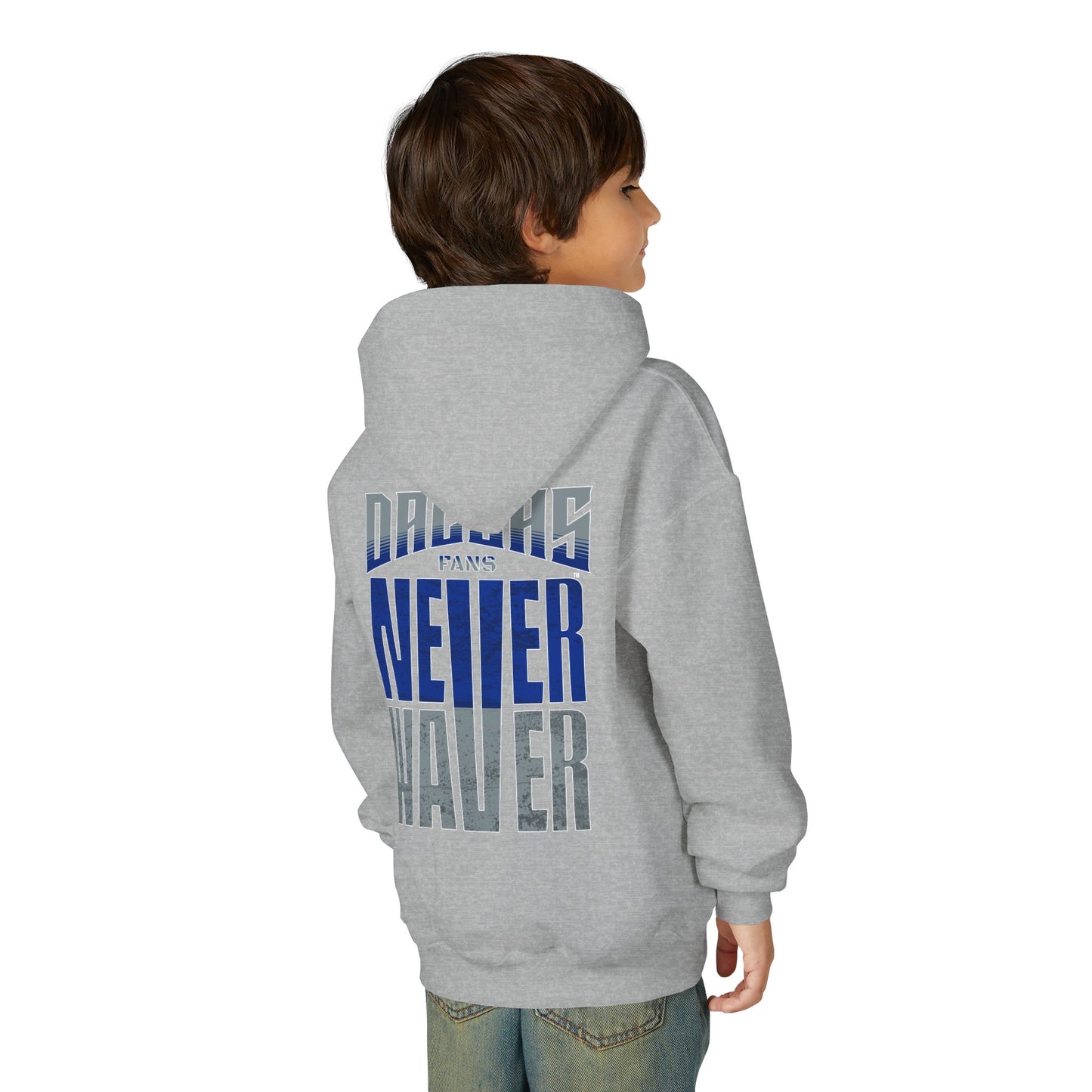 Dallas Fans Never Waver Youth Heavy Blend Hoodie Sweatshirt