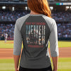Never Waver Raglan Tee – 'Came Out Swinging' Adventure Baseball Shirt