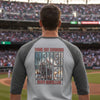 Never Waver Raglan Tee – 'Came Out Swinging' Adventure Baseball Shirt