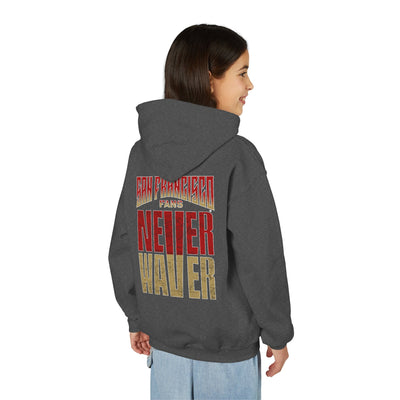 San Francisco Fans Never Waver Youth Heavy Blend Hooded Sweatshirt
