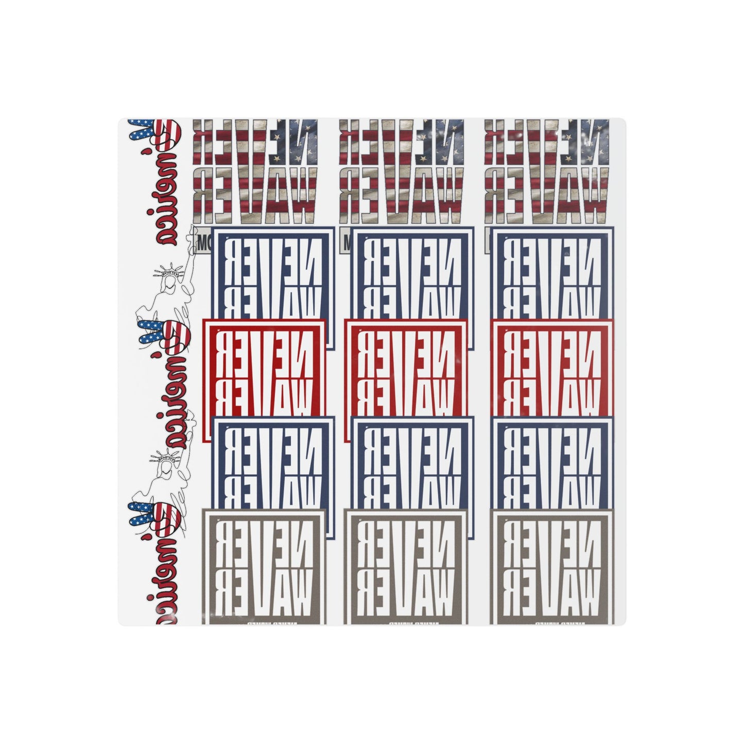 Never Waver Temporary Tattoos — Patriotic Red & Blue Political Statement Tattoos