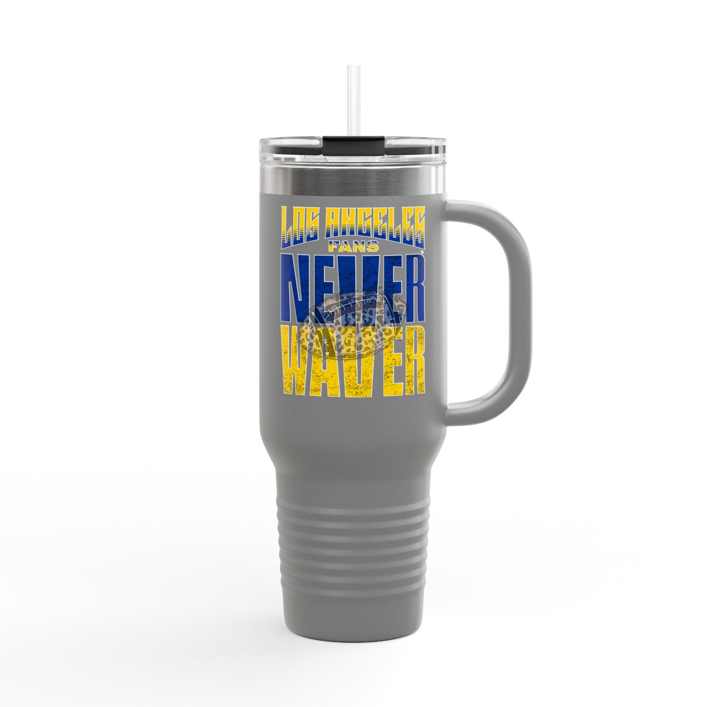 Los Angeles Fans Never Waver W-Leopard Football Insulated Travel Mug, 40oz