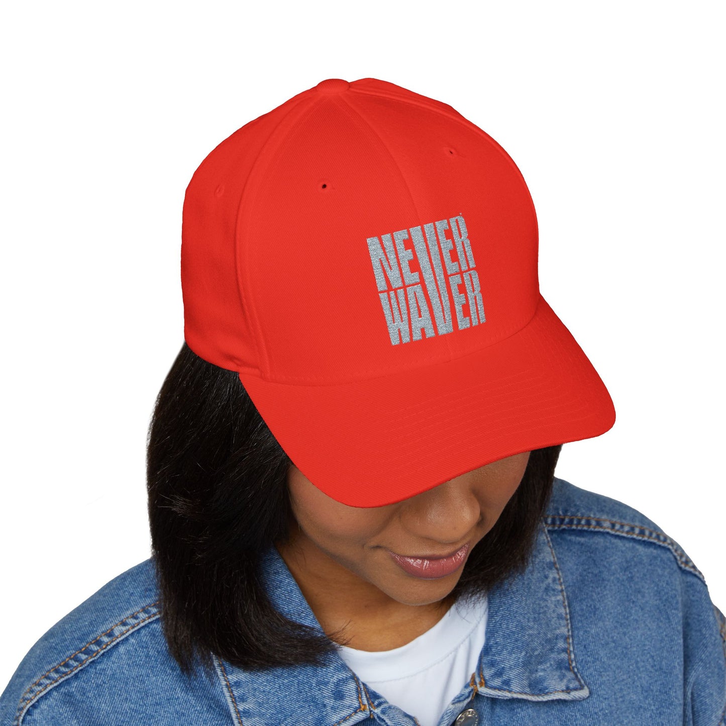 Never Waver Embroidered Motivational Baseball Cap