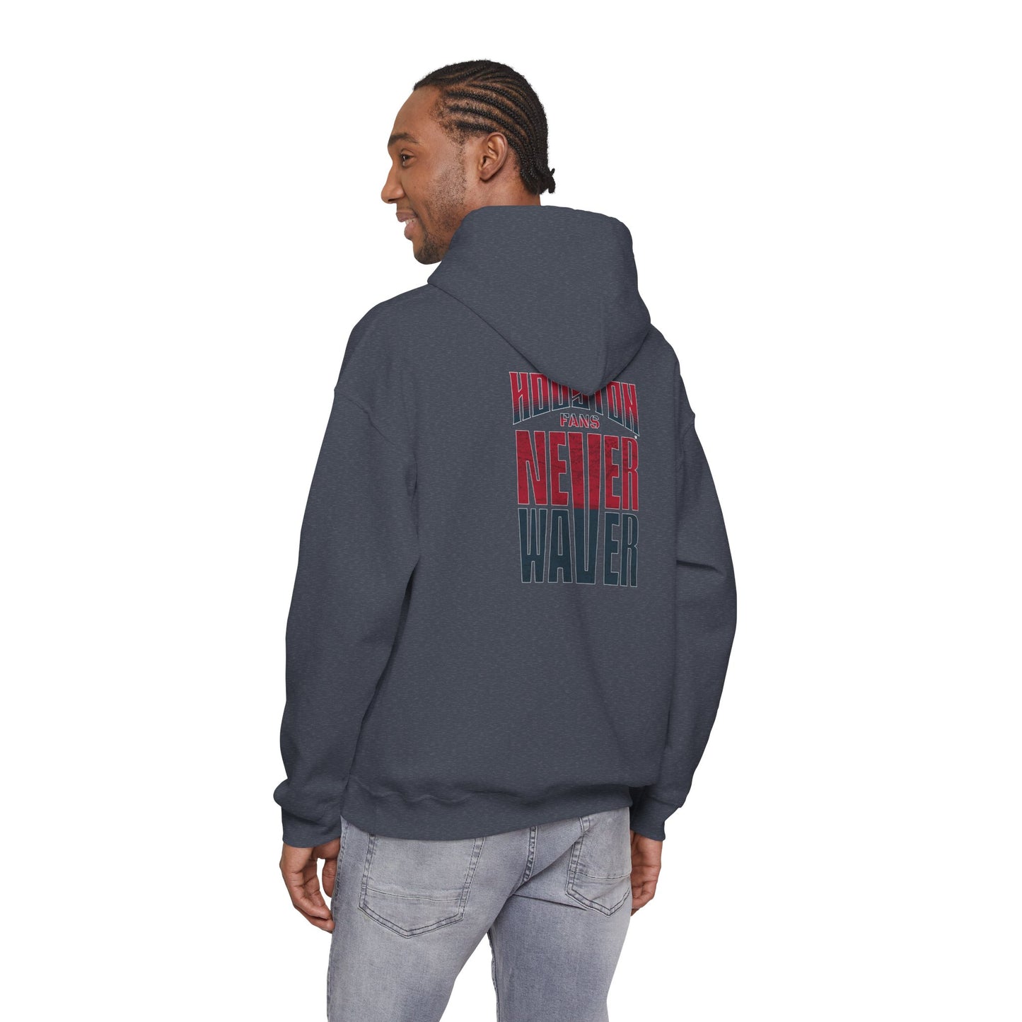 'Never Waver Houston Fans' Inspirational Hoodie for FansUnisex Heavy Blend™ Hooded Sweatshirt -