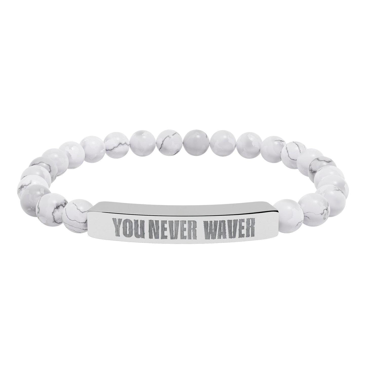You Never Waver  Bracelet Engraved Natural Stone Beaded Bracelet