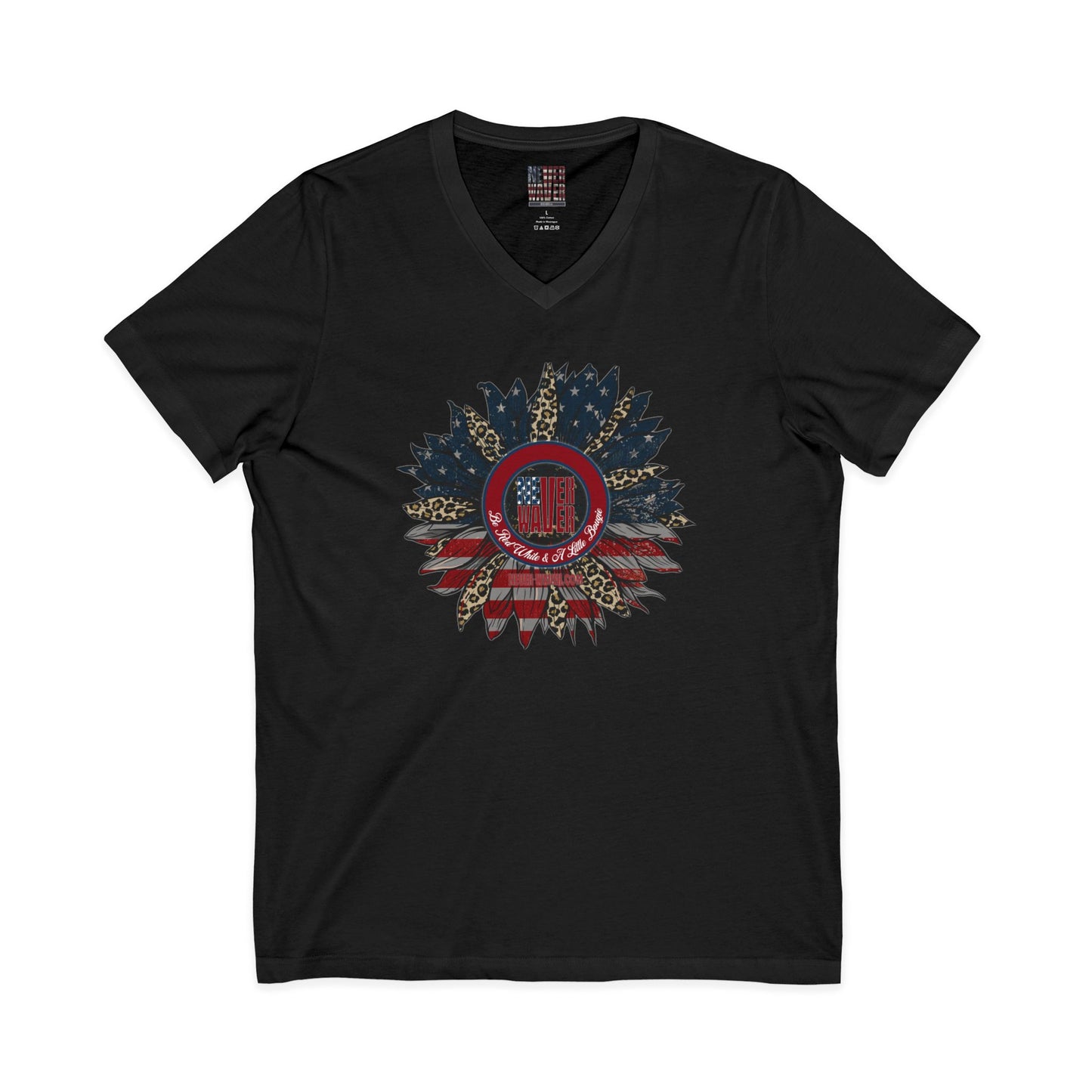 Unisex V-Neck Tee - Never Waver Be Red White & A little Bougie T-Shirt