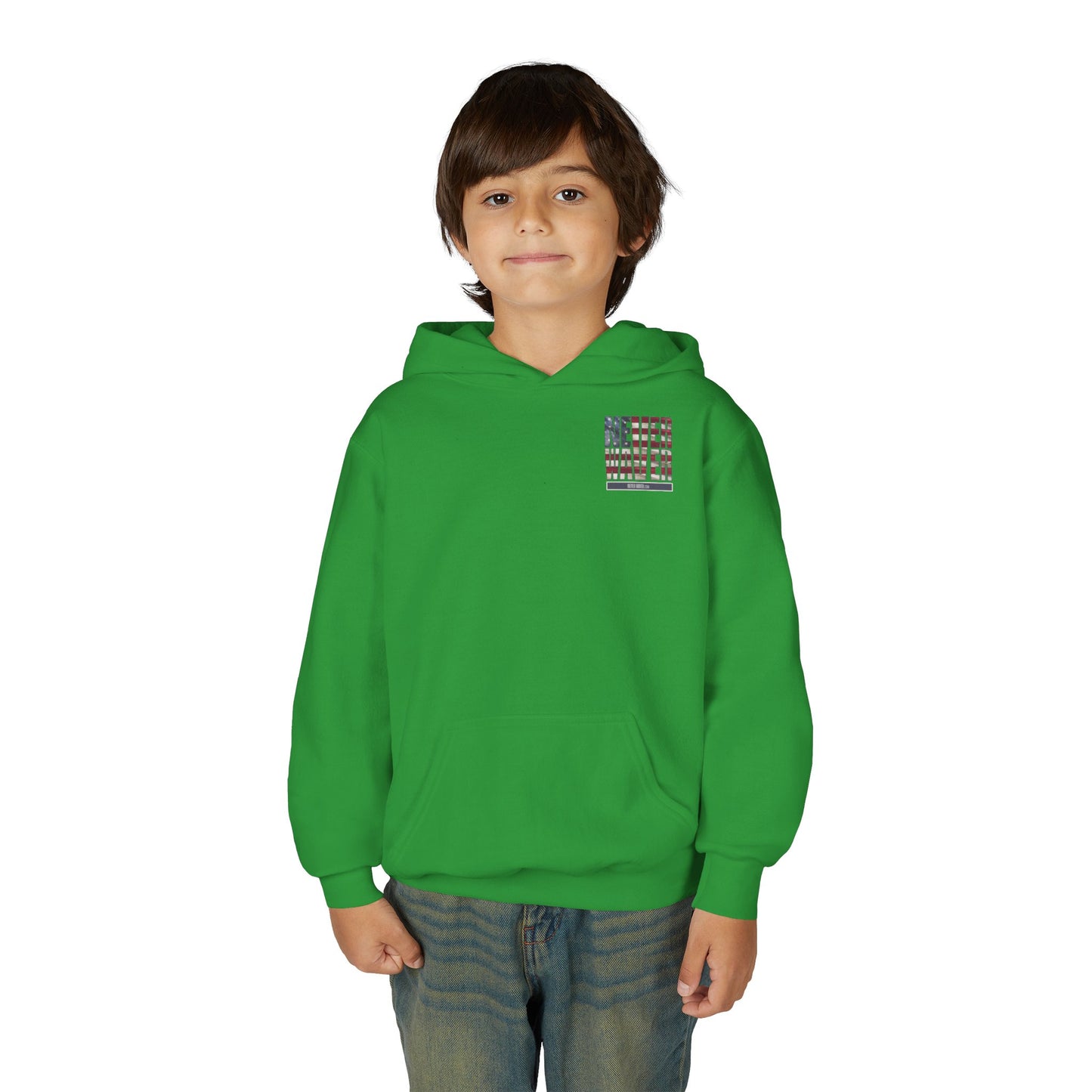 "America Never Waver " Motivational Sweatshirt Youth Heavy Blend Hoodie