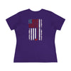Never Waver American Flag with Golf Club Women's Cotton Tee