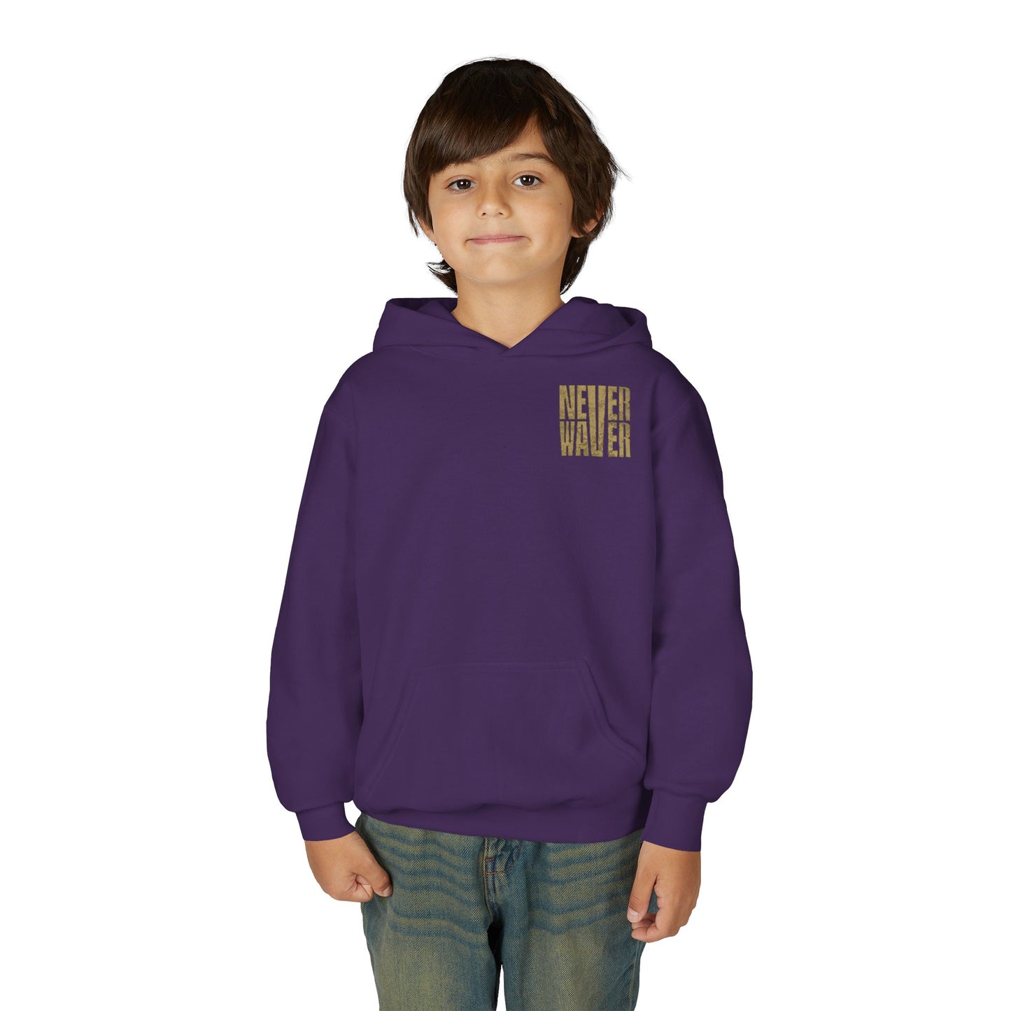 New Orleans Fans Never Waver Youth Heavy Blend Hooded Sweatshirt