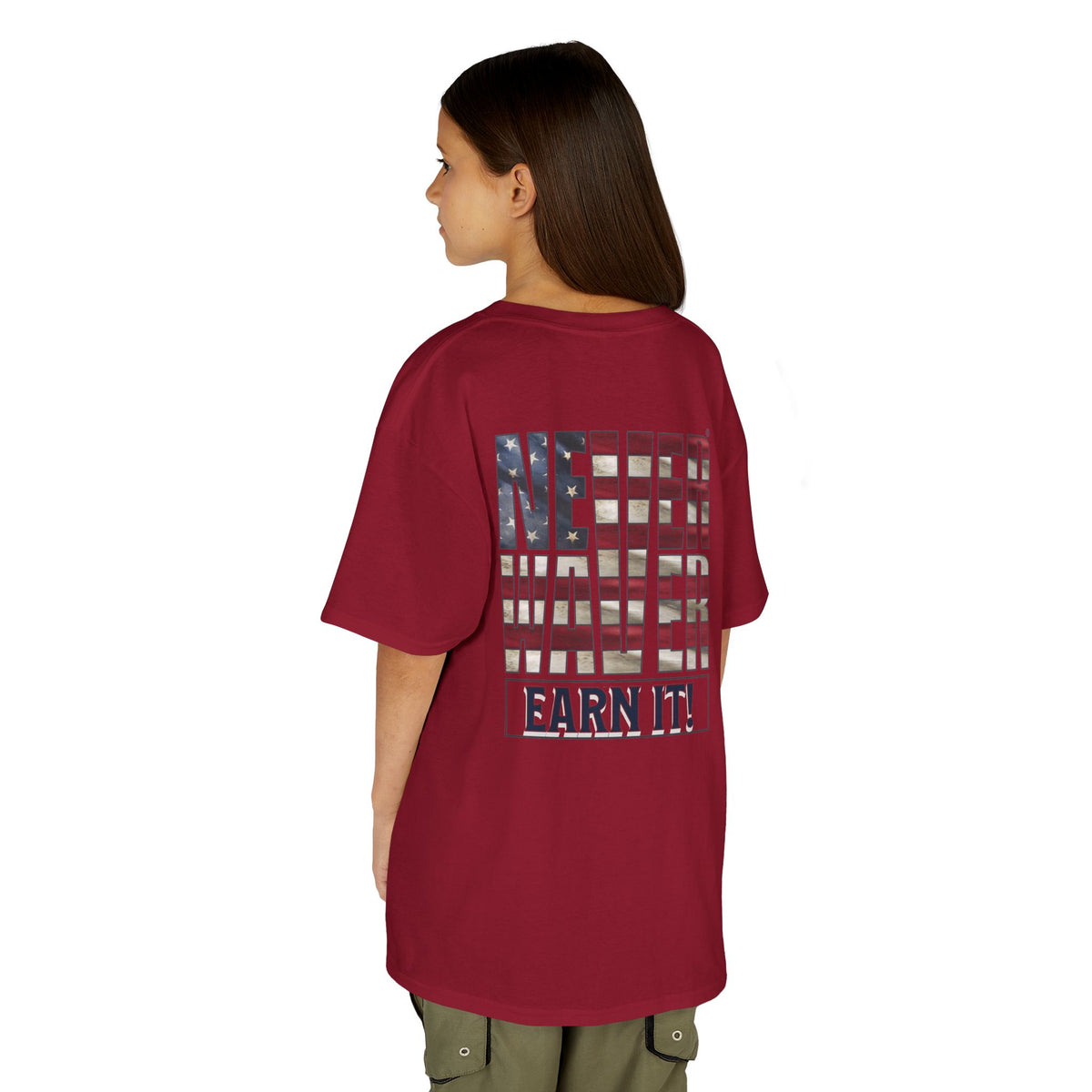 Never Waver® Earn It T-Shirt | Old-School Backbone | Kids Tee