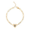 Never Waver Engravable Paperclip Heart Bracelet – Personalized Heart Charm Chain (Gold or Silver)