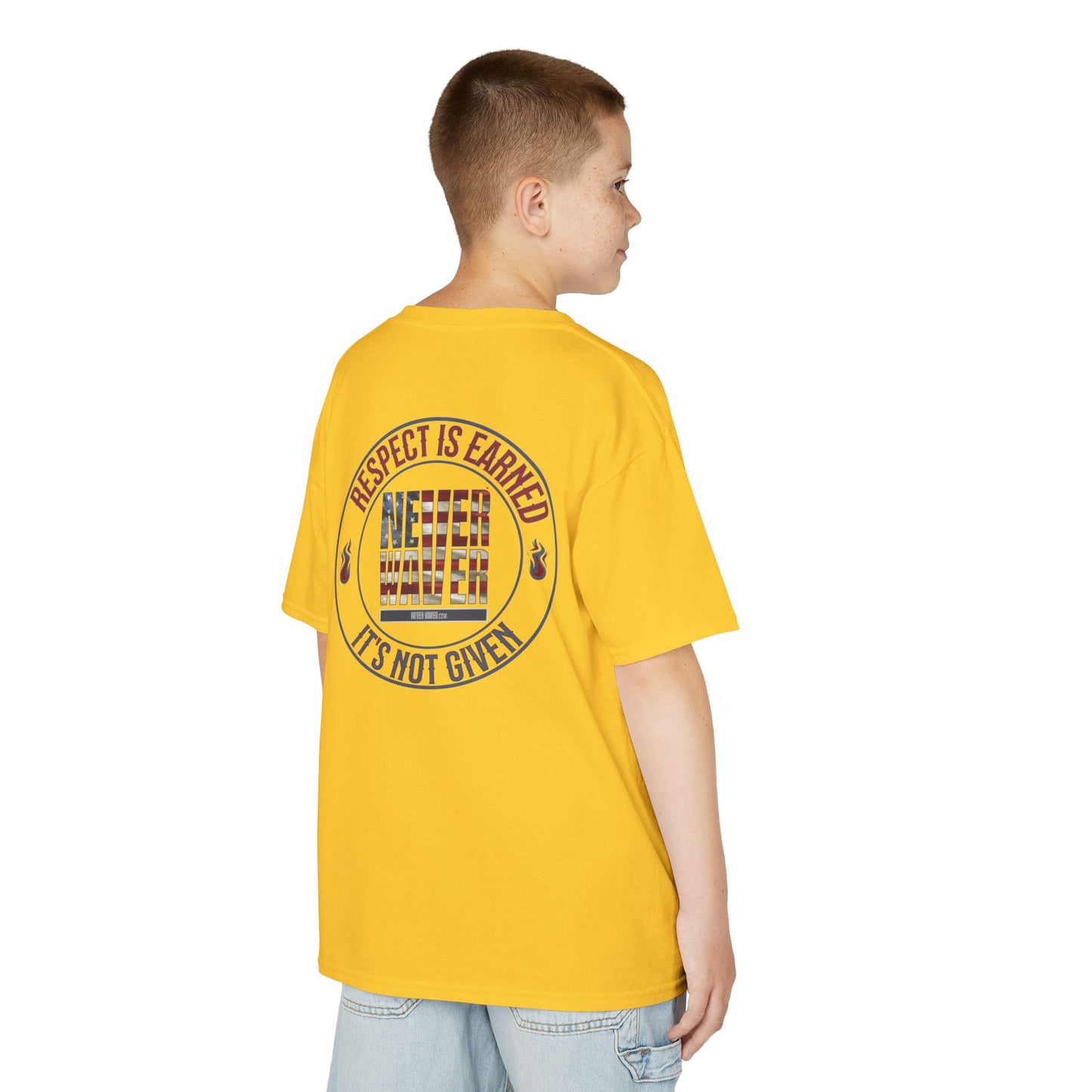 Respect is Earned Never Waver It's Not Given -  Kids Heavy Cotton™ Tee  Stylish, Comfortable Everyday Wear