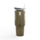 Never Waver 40oz Insulated Travel Mug — "Kick Fear in the Teeth"