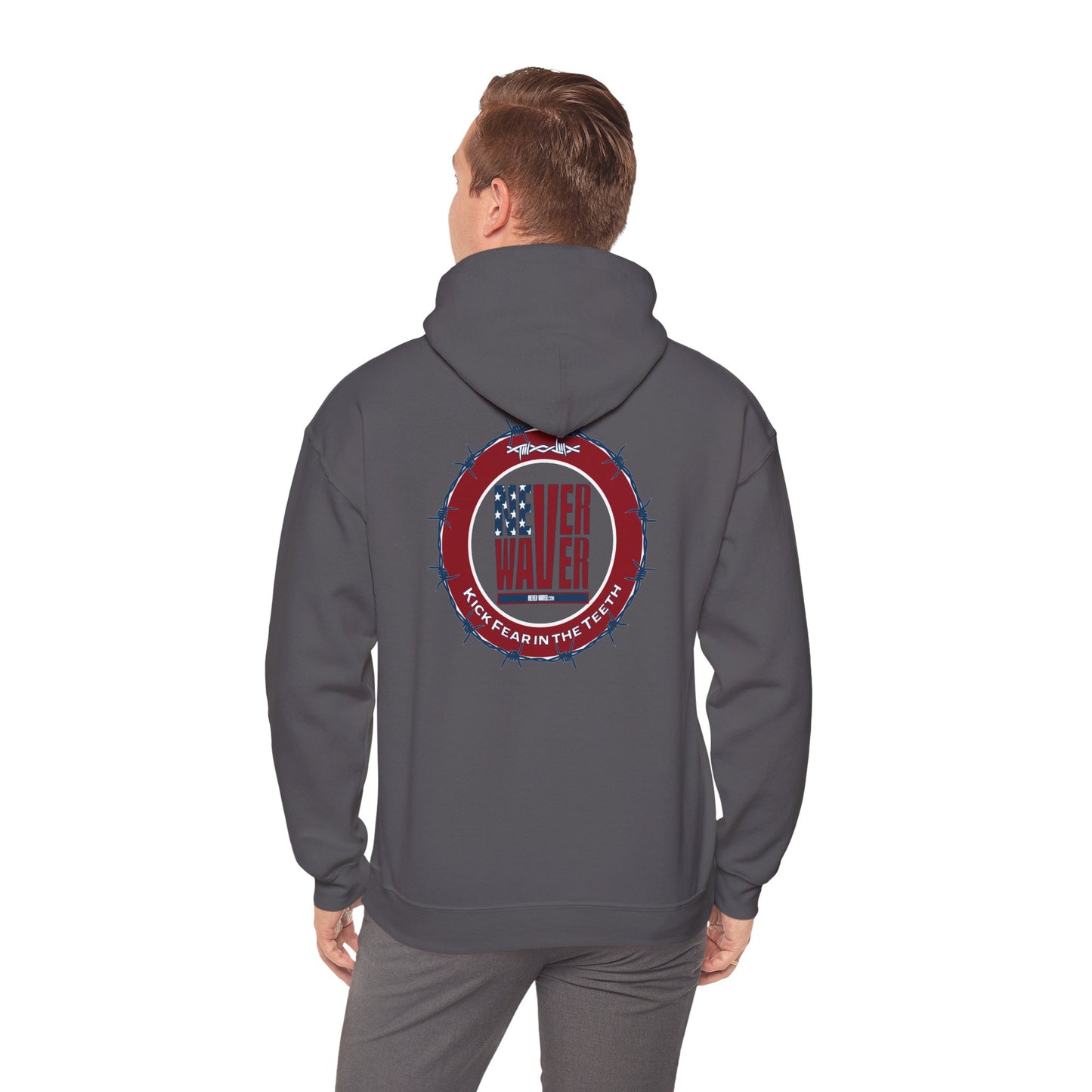 NEVER WAVER KICK FEAR IN THE TEETH Unisex Heavy Blend™ Hooded Sweatshirt