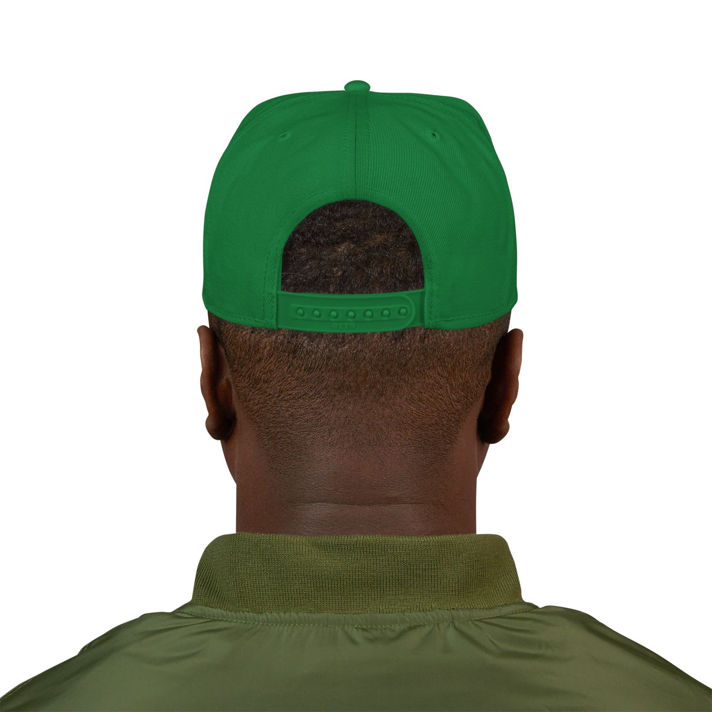 Never Waver Embroidered Square Script Snapback Hat — Bold Monochrome Streetwear