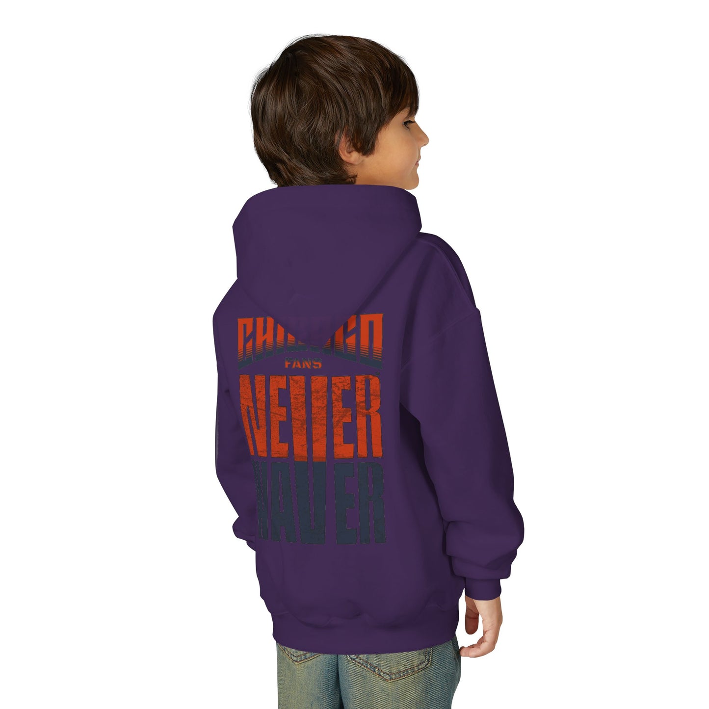 Chicago Fans Never Waver Youth Heavy Blend Hooded Sweatshirt
