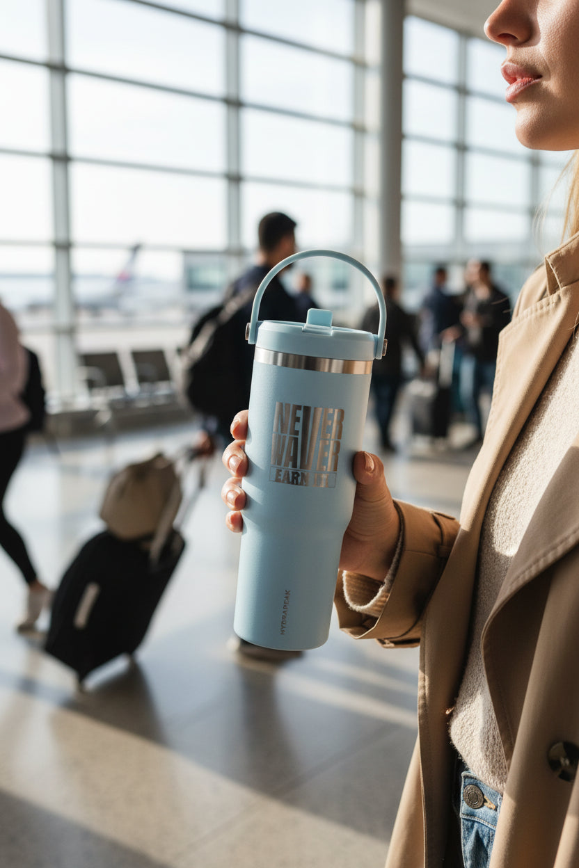 Never Waver "Earn It" 32oz Nomad Tumbler | Insulated Travel Bottle for Motivation & Outdoor Adventure