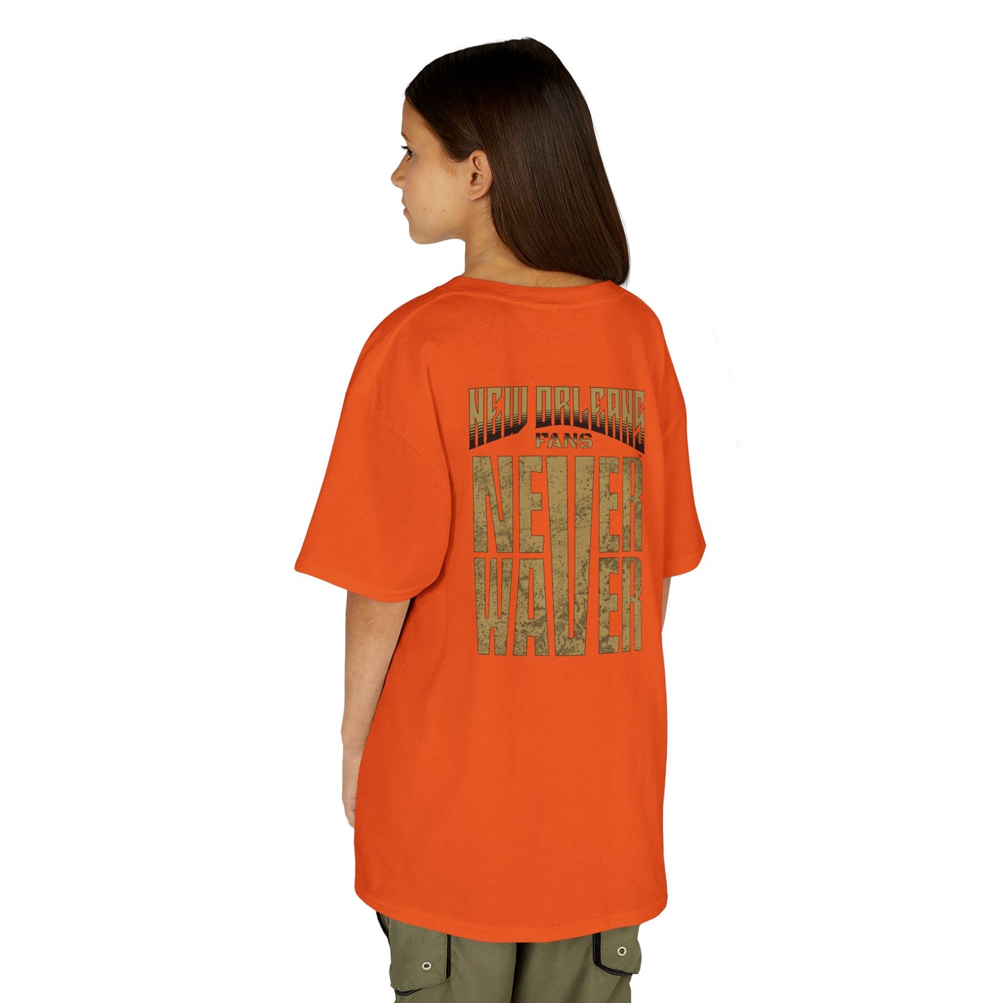 New Orleans Fans Never Waver Kids Heavy Cotton™ Tee