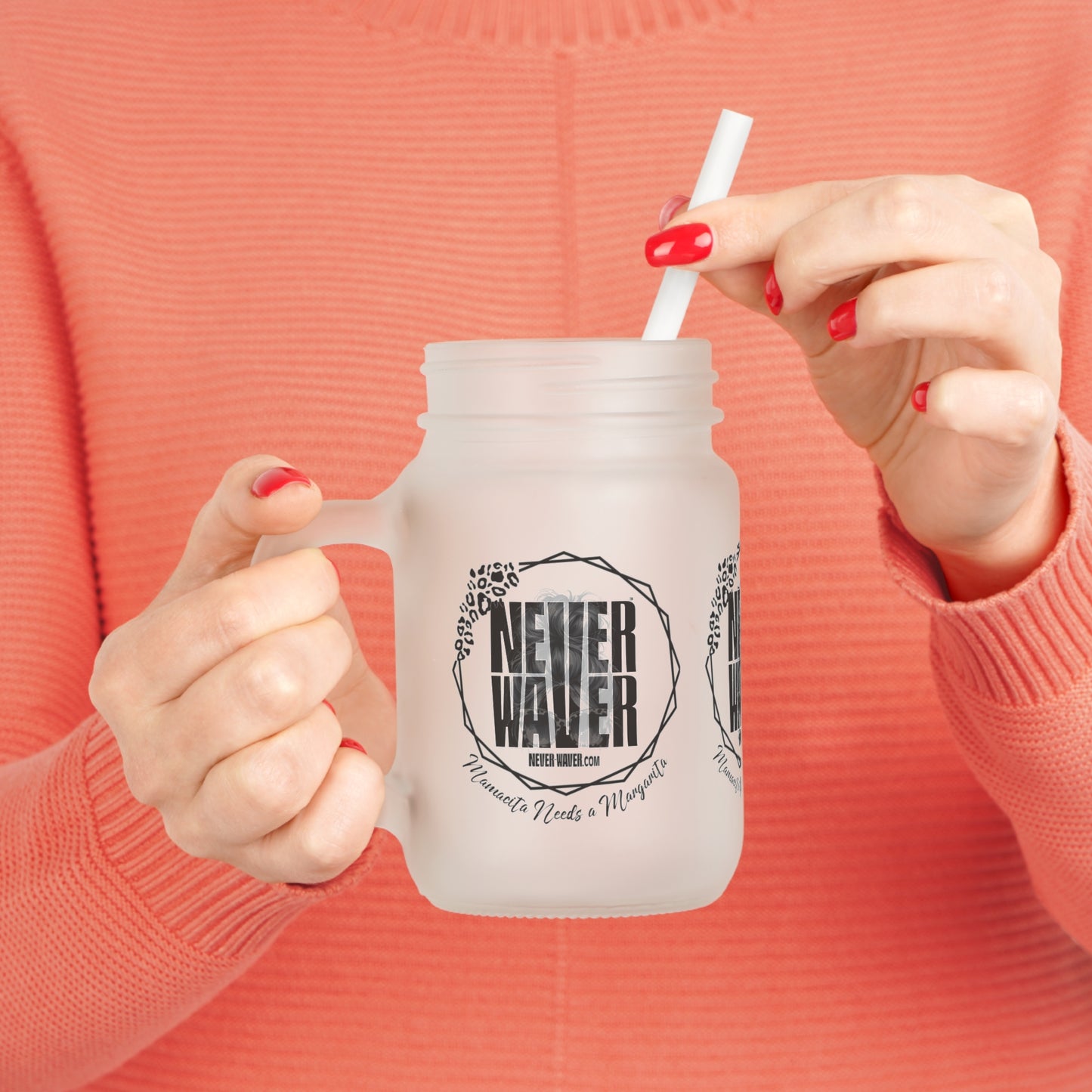 Never Waver Mamacita Needs a Margarita Jar with Straw - Perfect Gift for Mother's Day or Independence Day