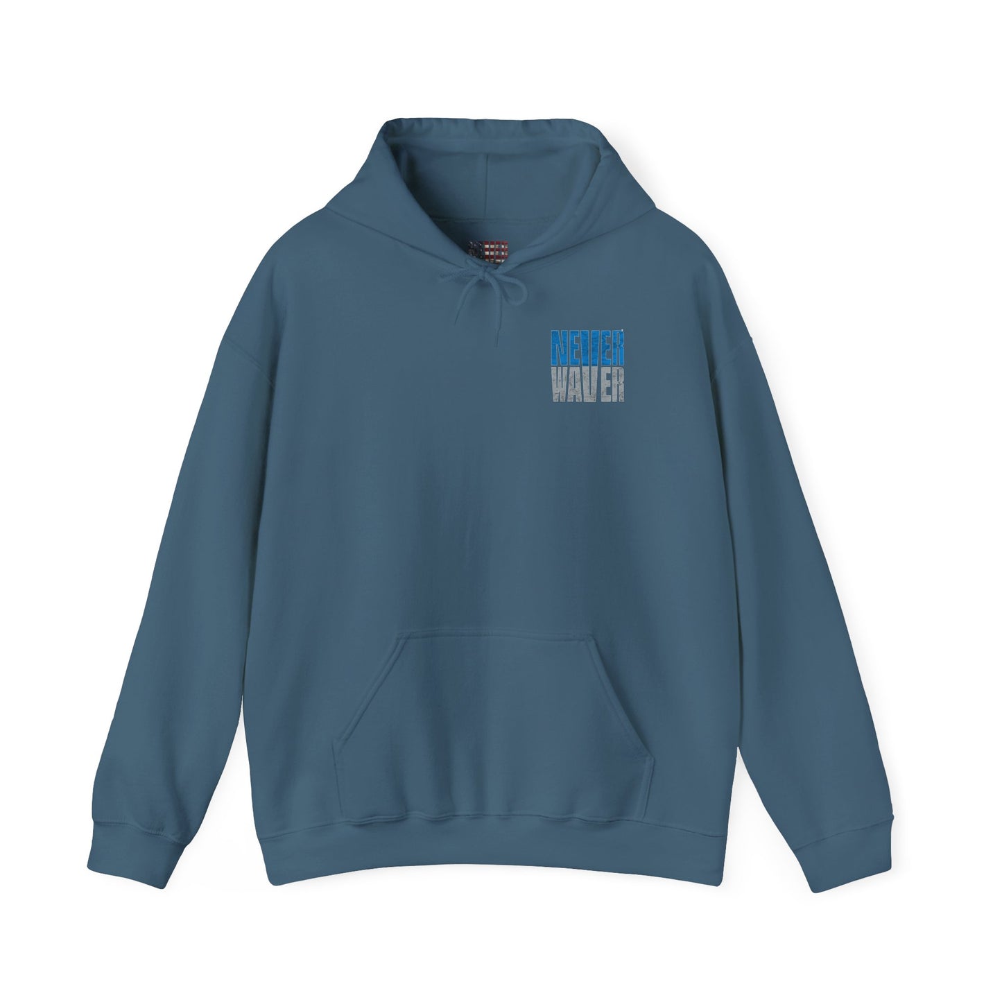 "Detroit Fans NEVER WAVER w Leopard Football" Inspirational Wear Unisex Heavy Blend™ Hooded Sweatshirt