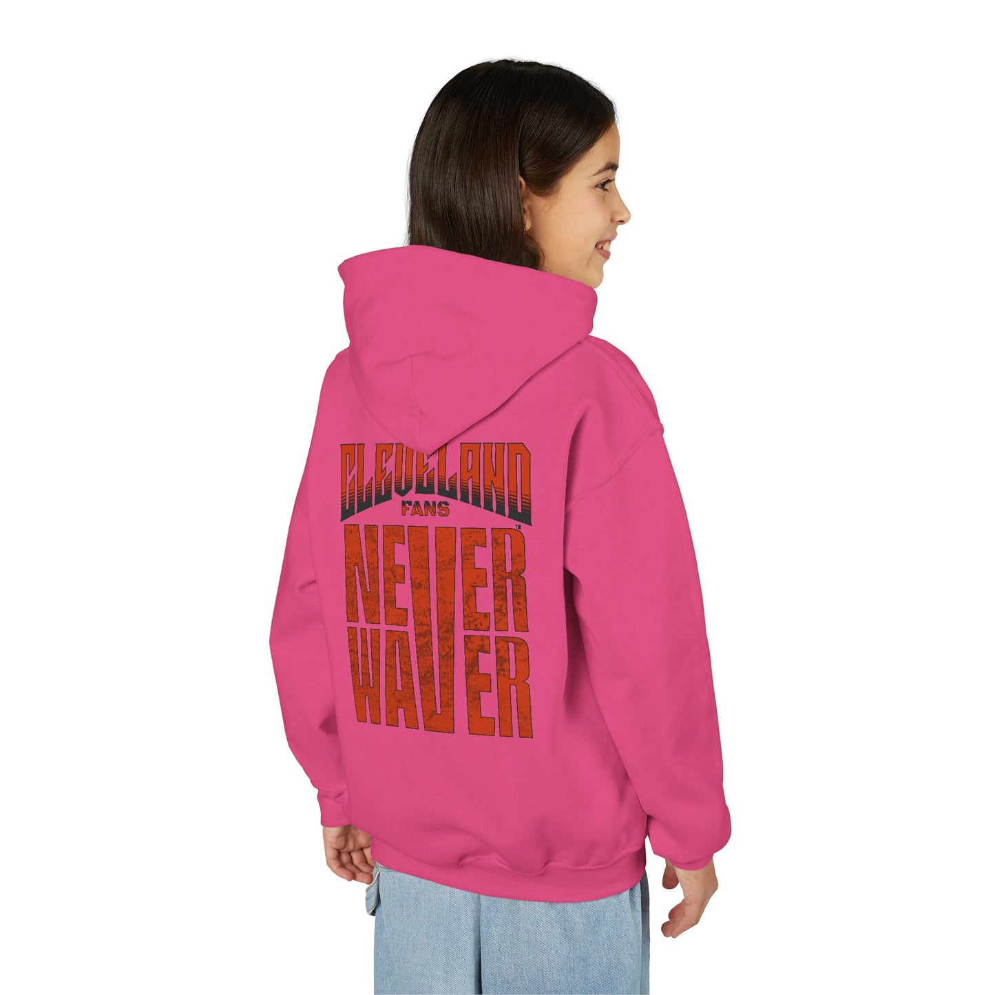 Cleveland Fans Never Waver Youth Heavy Blend Hooded Sweatshirt