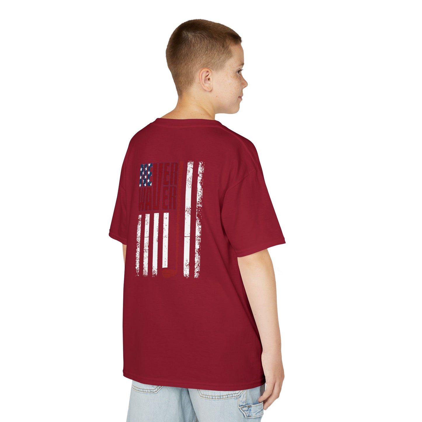 Never Waver American Flag with Golf Club Kids Golf Tee