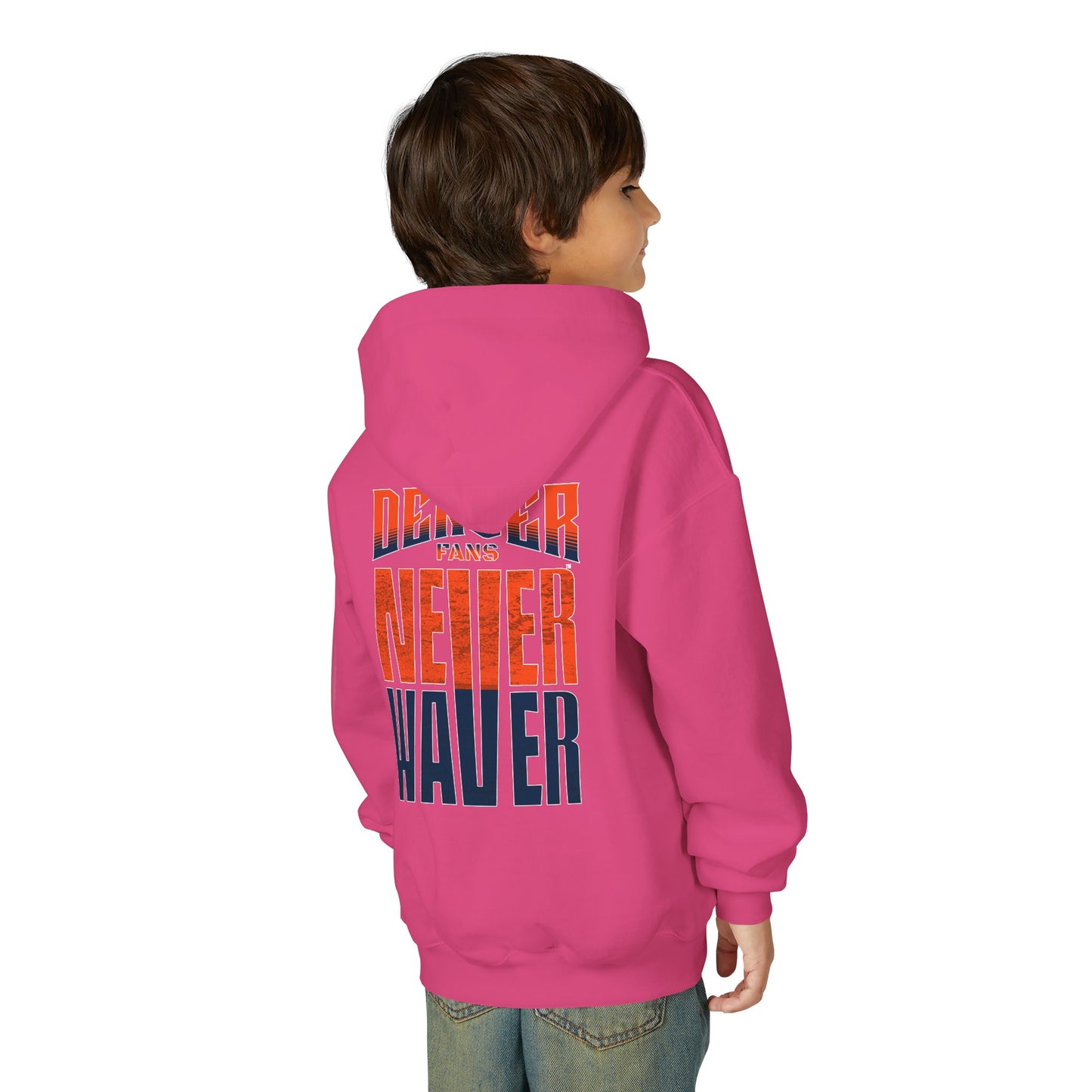Denver Fans Never Waver Youth Heavy Blend Hoodie Sweatshirt