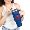 Buffalo Fans Never Waver W- Leopard football nsulated Travel Mug, 40oz