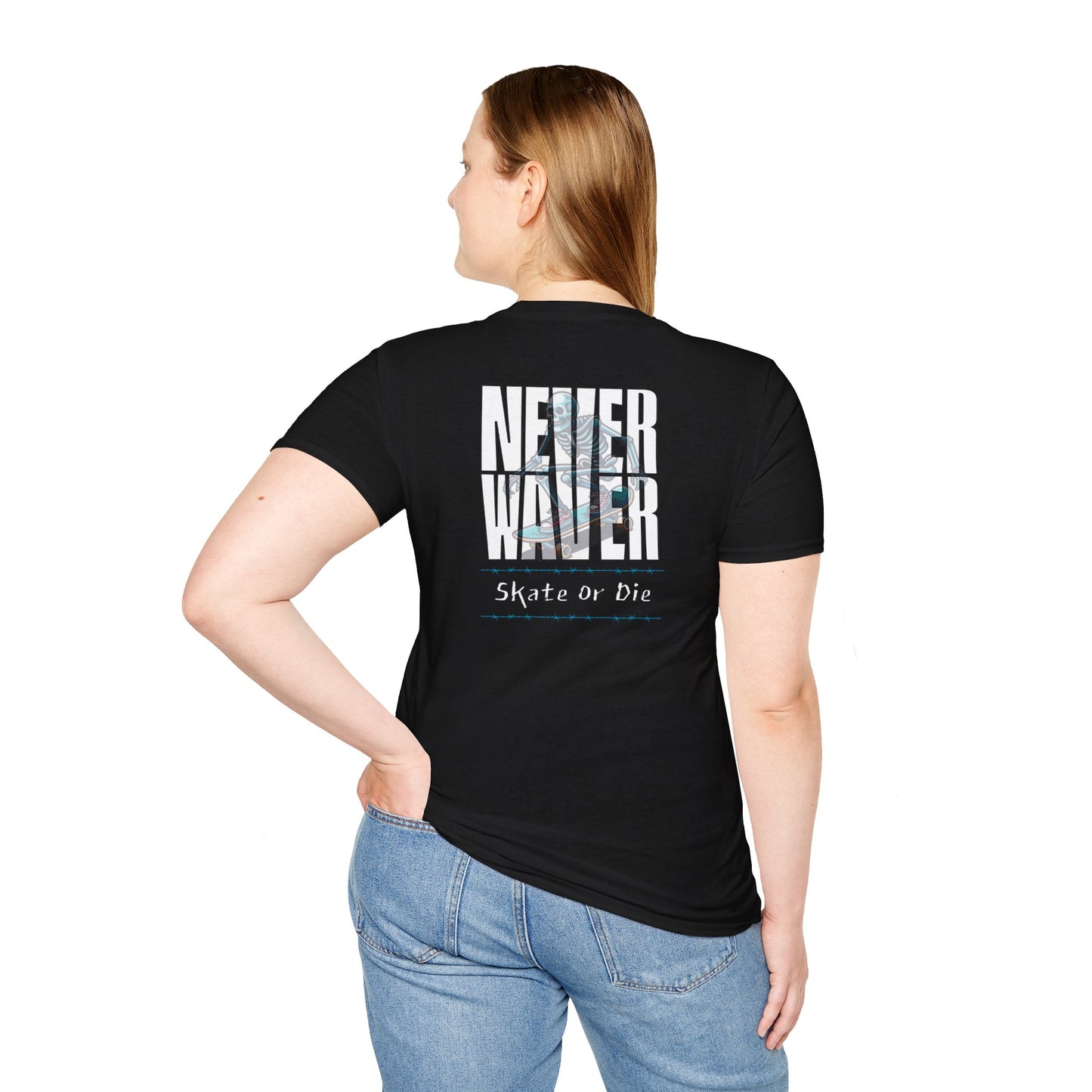 Never Waver Skate or Die Unisex Softstyle T-Shirt