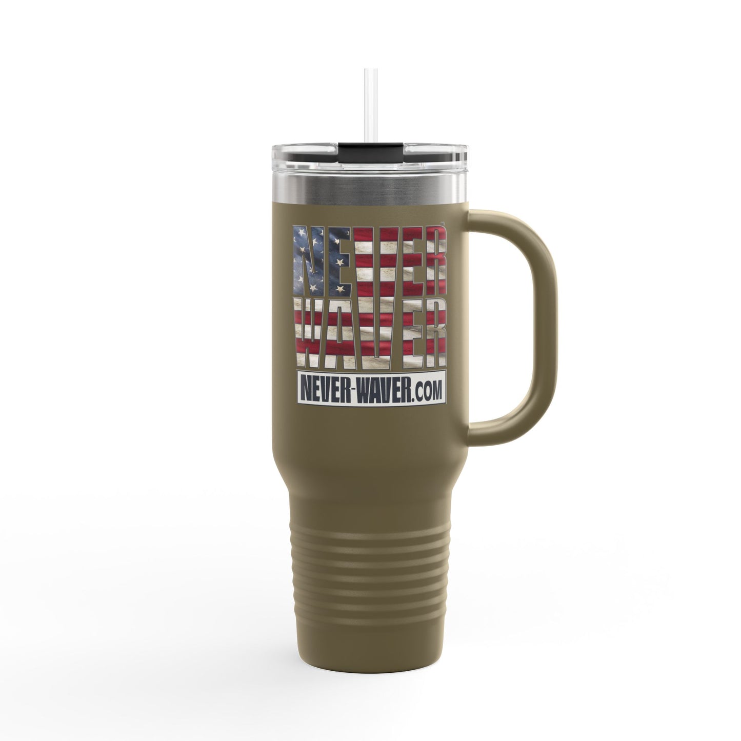 Insulated Travel Mug - Never Waver & Website Dr Gray - 40oz Sporty Drinkware