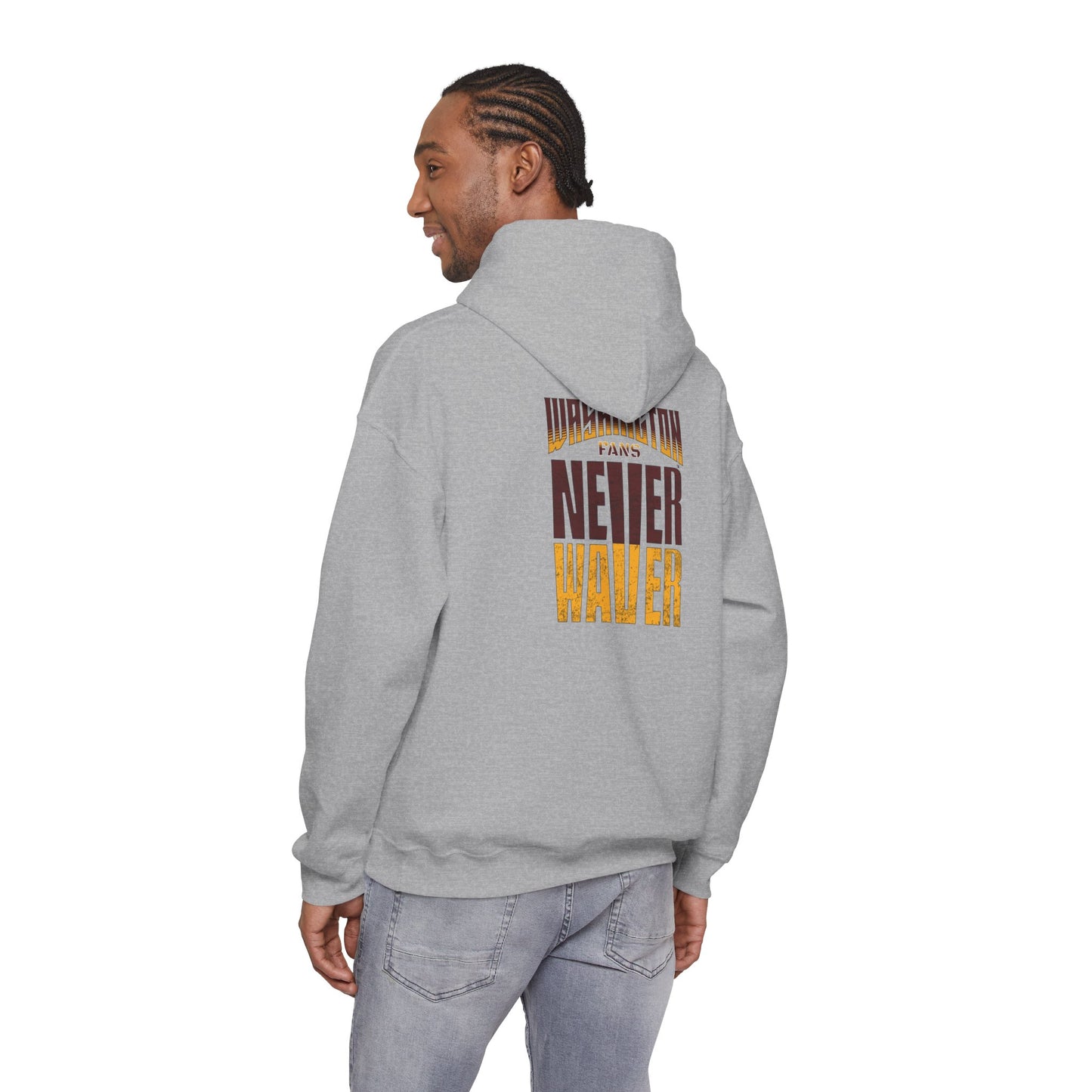 'Washington Fans Never Waver' Design for Sports Fans Comfortable Unisex Heavy Blend™ Hooded Sweatshirt