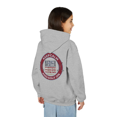 "Keep Calm Never Waver and Golf On" Youth Golf Hoodie -