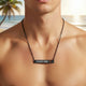 You Never Waver Bar Necklace with Cutout Heart