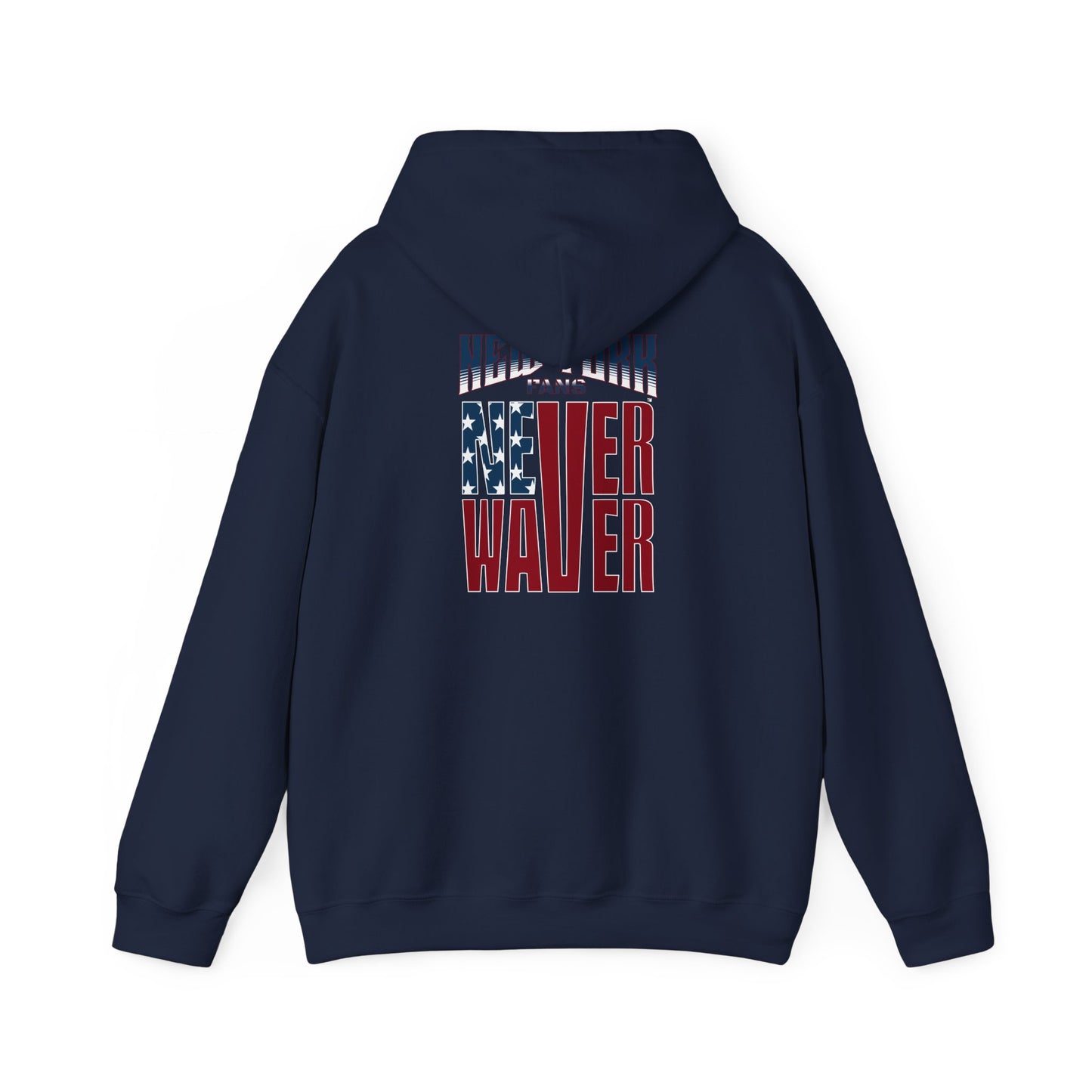 'New York Fans Never Waver' American Flag Design Unisex Heavy Blend™ Hoodie
