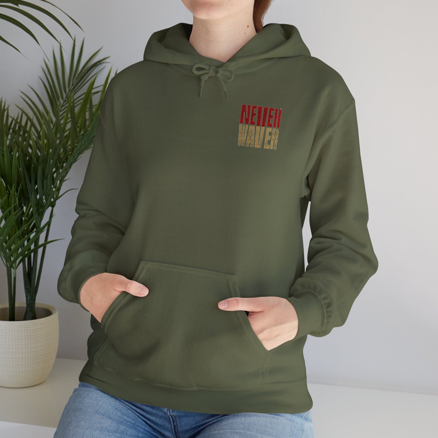 San Francisco Fans Never Waver Hoodie w Leopard Football - Unisex Heavy Blend Sweatshirt
