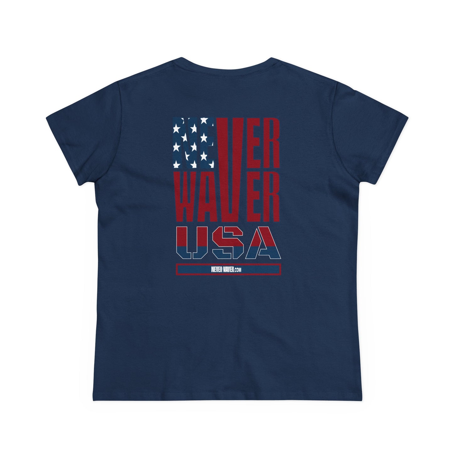 Never Waver USA Women's Midweight Cotton Tee