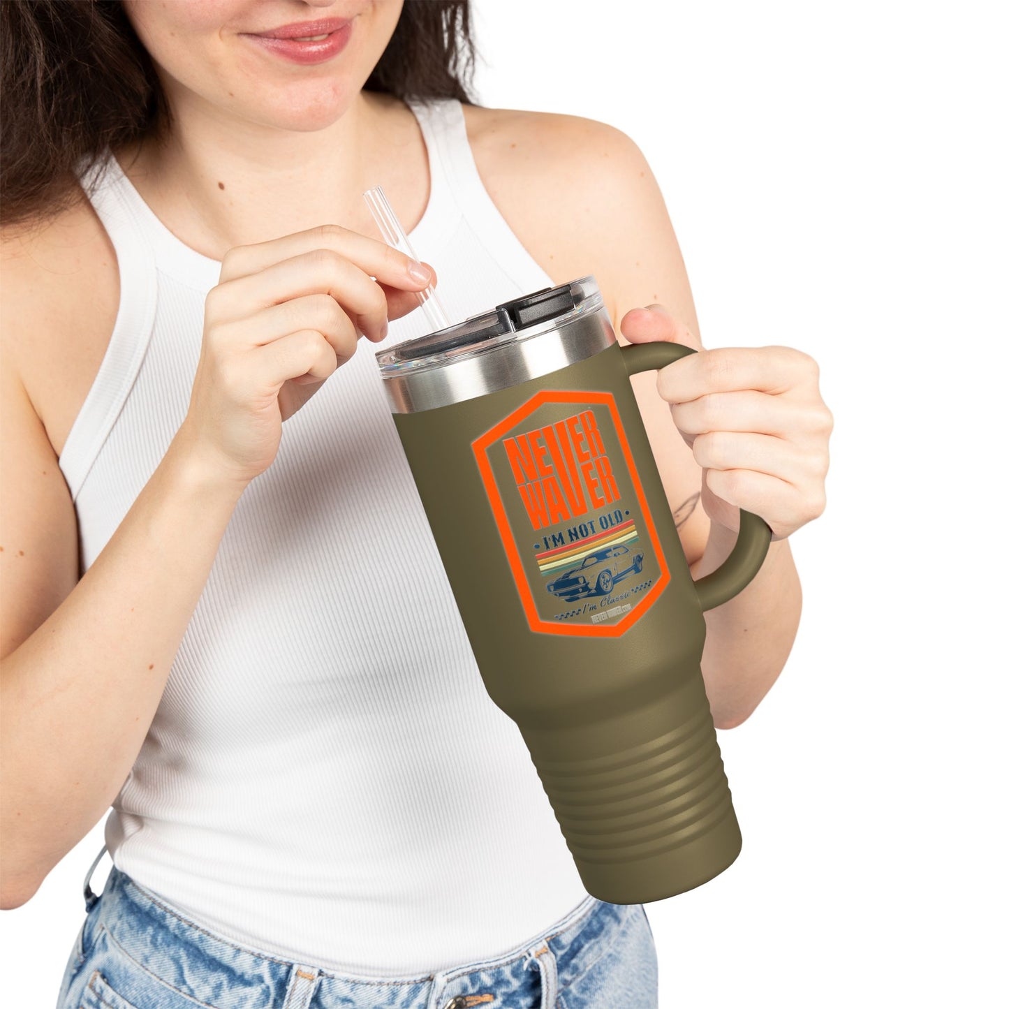 Never Waver "I'm Not Old, I'm A Classic" 40oz Travel Mug