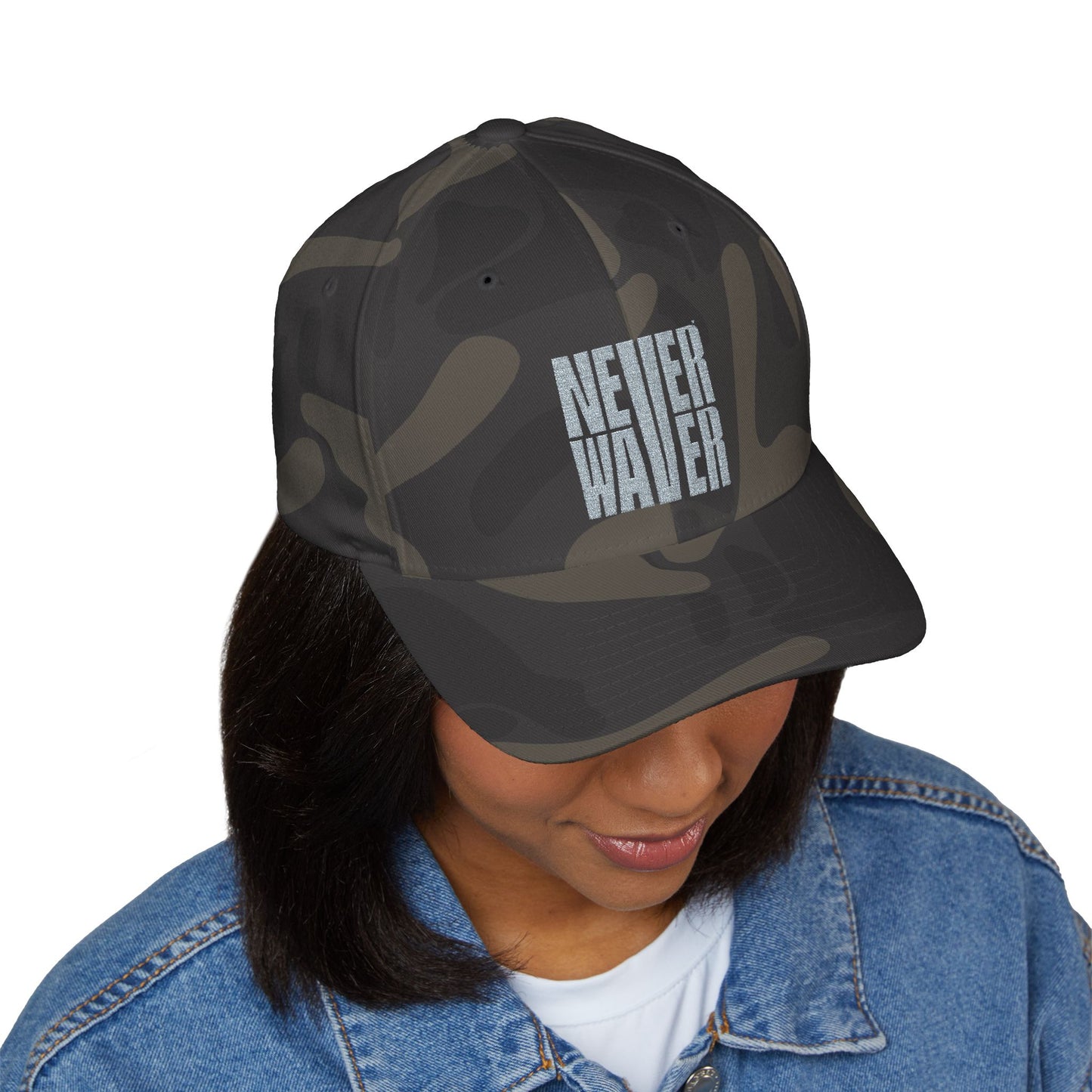 Never Waver Embroidered Motivational Baseball Cap