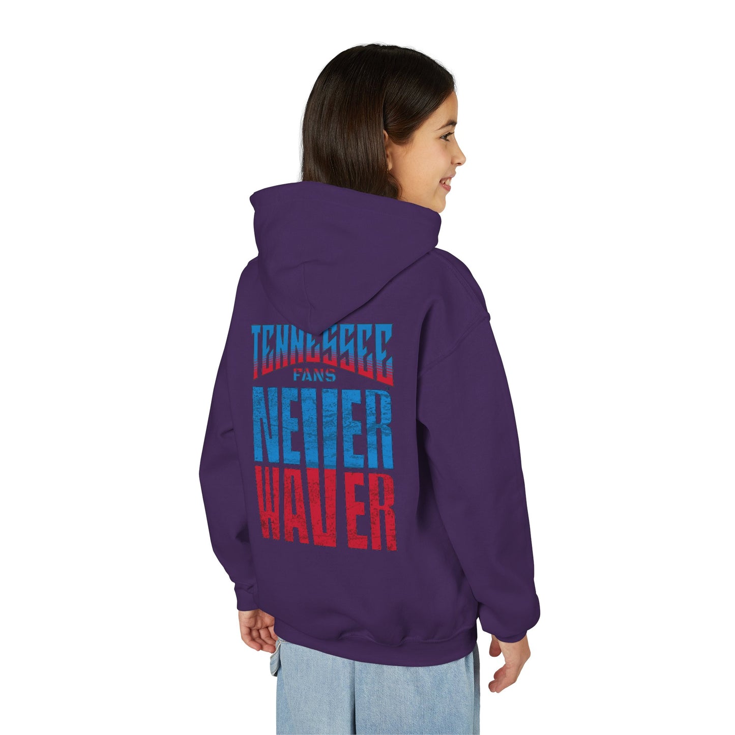 Tennessee Fans Never Waver Youth Heavy Blend Hooded Sweatshirt