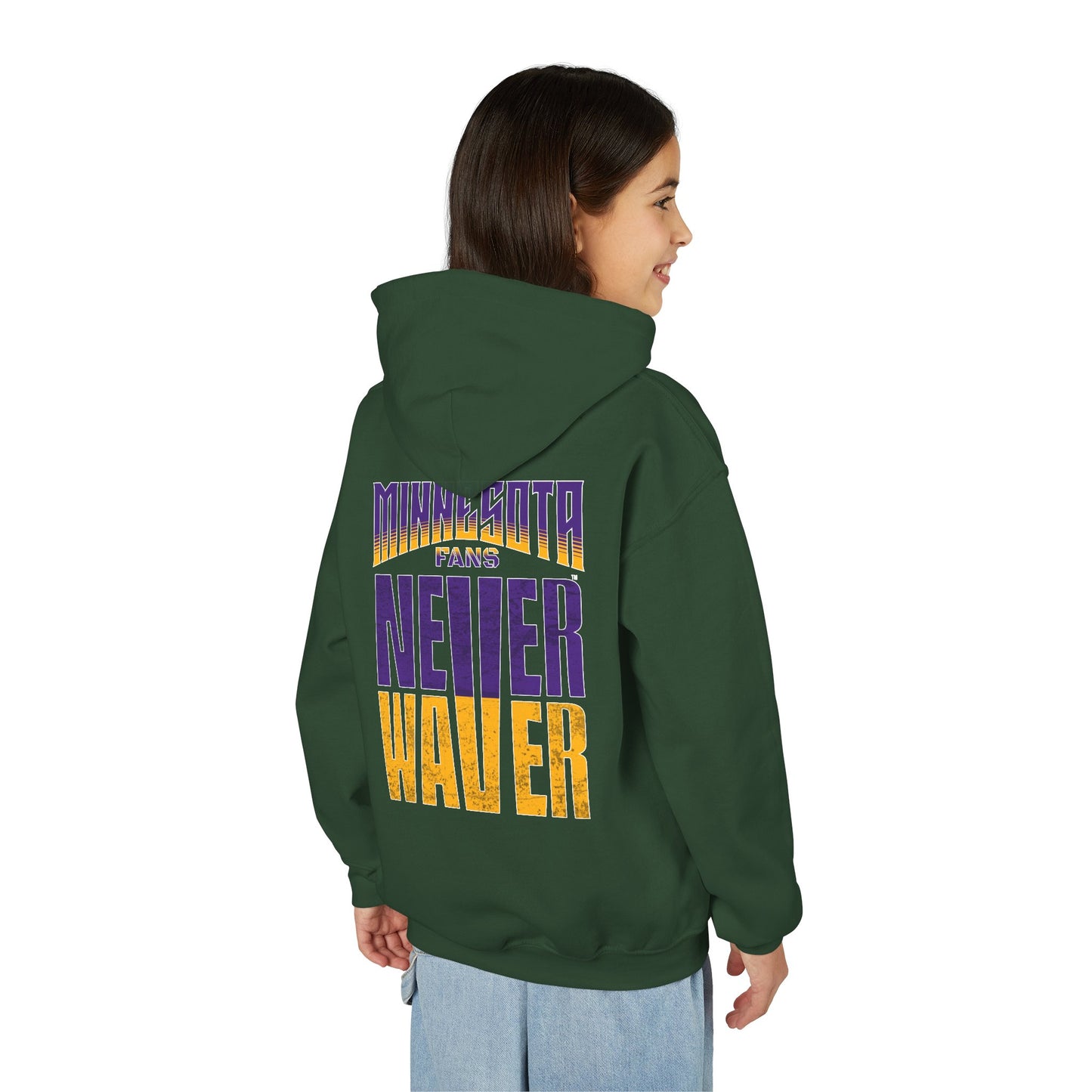 Minnesota Fans Never Waver Youth Heavy Blend Hoodie Sweatshirt