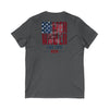 Never Waver Like This Mom V-Neck Tee for Moms - Patriotic Short Sleeve Shirt